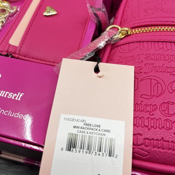 Juicy Couture Hot Pink Barbie Barbiecore Mini Backpack Gift Box Set NWT
